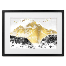 Golden Grey Mountains Framed Art Print wall art product jesseyy / Shutterstock