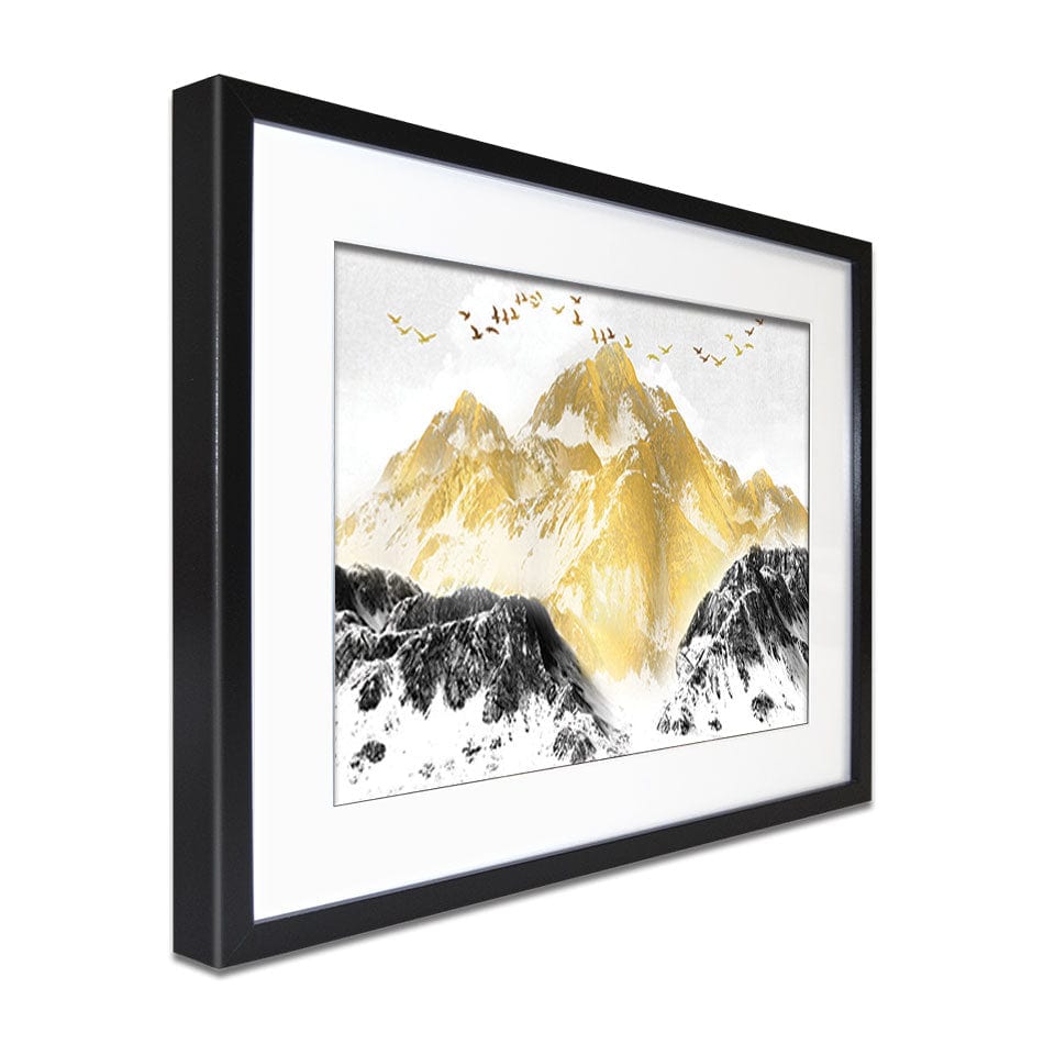 Golden Grey Mountains Framed Art Print wall art product jesseyy / Shutterstock