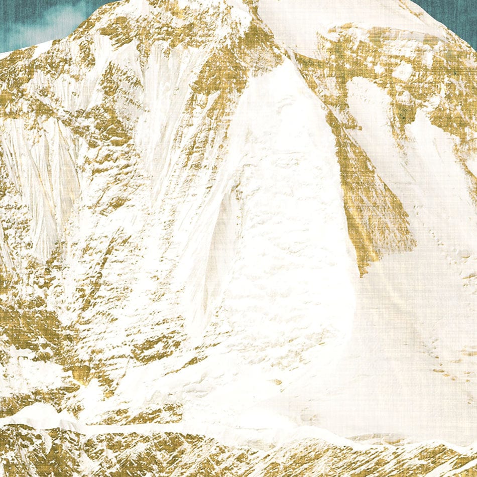 Golden Teal Mountains Framed Art Print wall art product jesseyy / Shutterstock