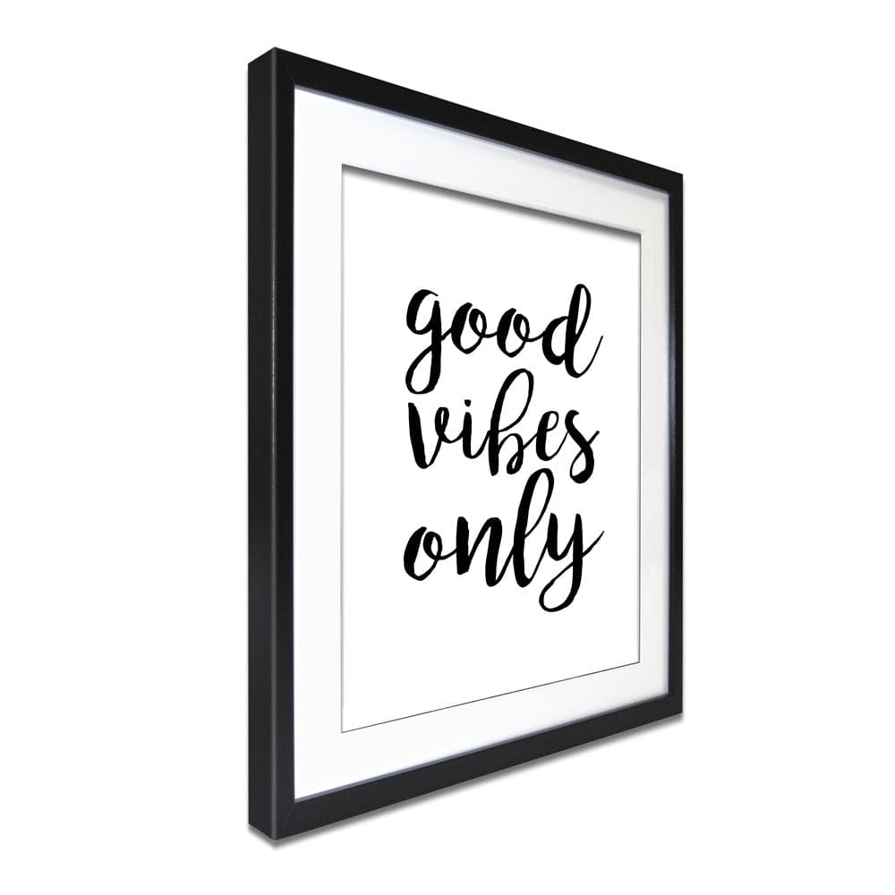 Good Vibes Only Framed Art Print wall art product Art Print Shop
