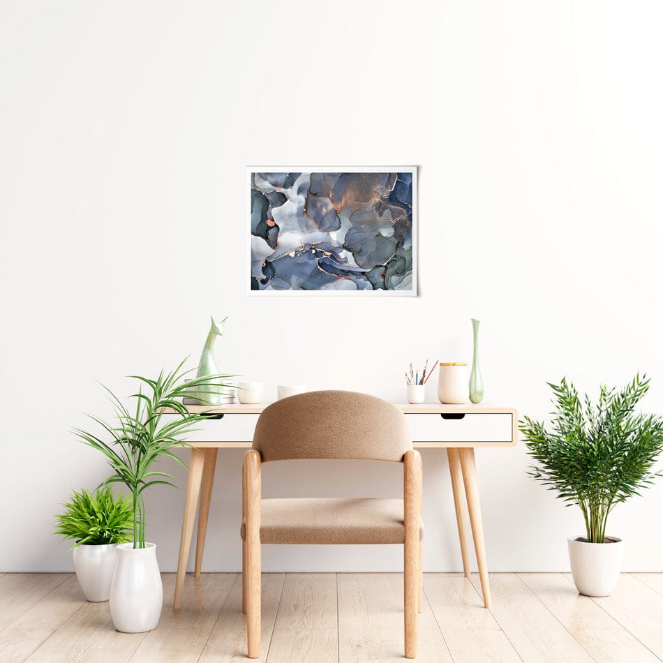Grey And Blue Marble Art Print wall art product djero.adlibeshe yahoo.com / Shutterstock