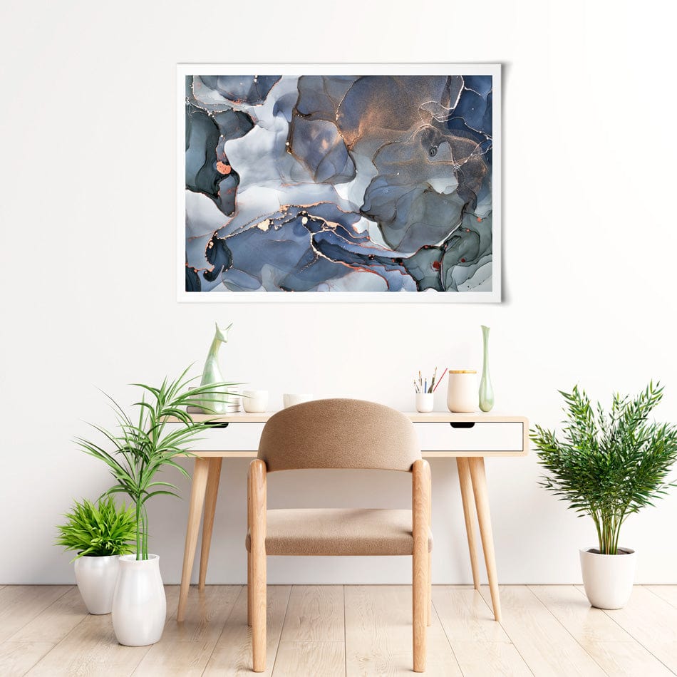 Grey And Blue Marble Art Print wall art product djero.adlibeshe yahoo.com / Shutterstock