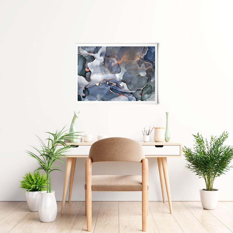 Grey And Blue Marble Art Print wall art product djero.adlibeshe yahoo.com / Shutterstock