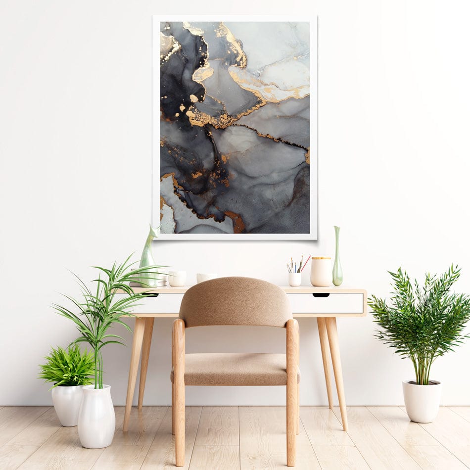 Grey Marble Tones Art Print wall art product coldsun777 / Shutterstock