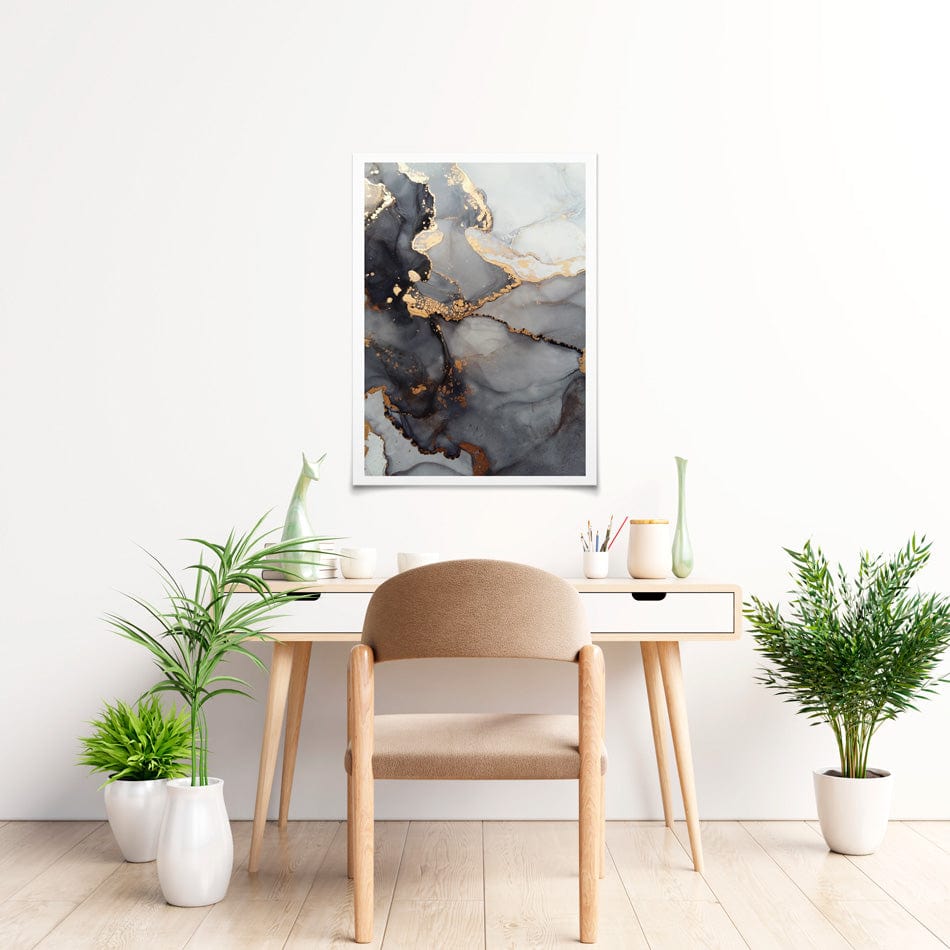 Grey Marble Tones Art Print wall art product coldsun777 / Shutterstock