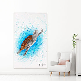 Happy Sea Turtle Canvas Print wall art product Ashvin Harrison