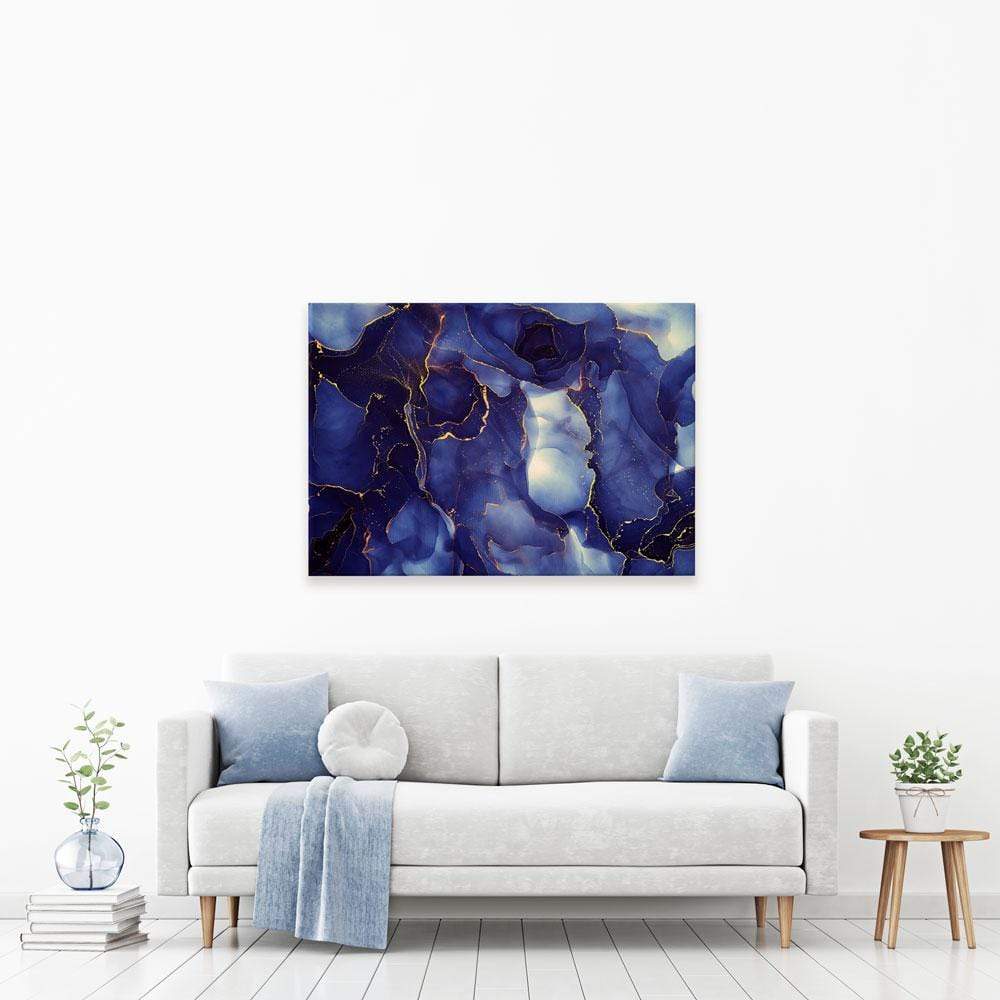 Inky Blue Marble Canvas Print wall art product djero.adlibeshe yahoo.com / Shutterstock