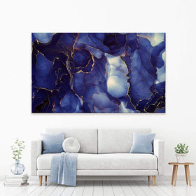 Inky Blue Marble Canvas Print wall art product djero.adlibeshe yahoo.com / Shutterstock