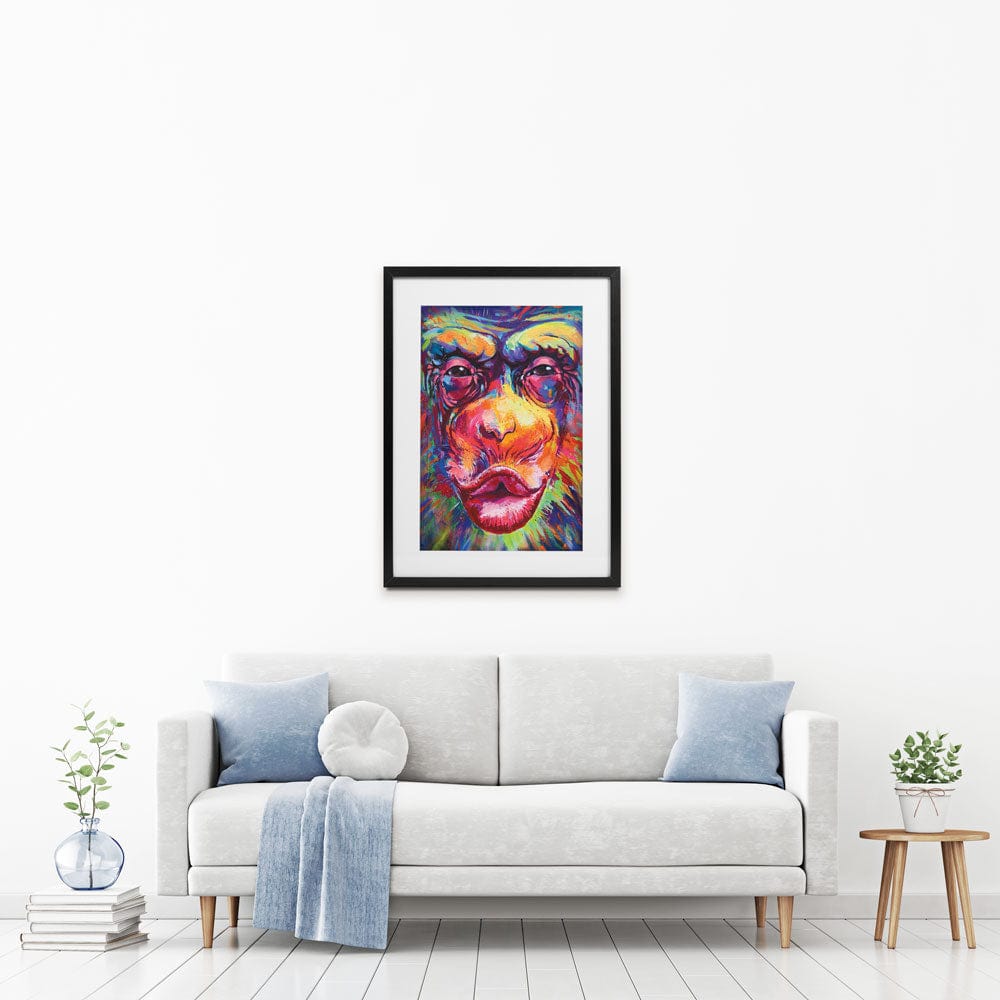 Kissing Monkey Framed Art Print wall art product Limitedart / Shutterstock
