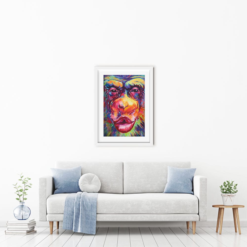 Kissing Monkey Framed Art Print wall art product Limitedart / Shutterstock