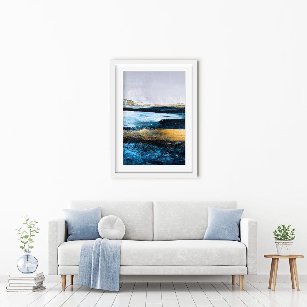 Lined With Blue Framed Art Print wall art product Adelina ART / Shutterstock