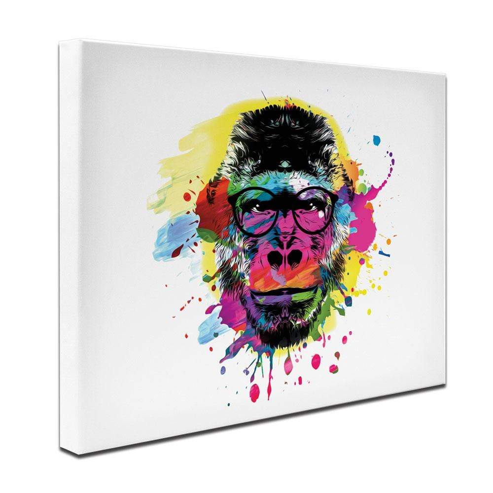 Multicoloured Ape Paint Splash Canvas Print wall art product ARTEMENKO VALENTYN / Shutterstock