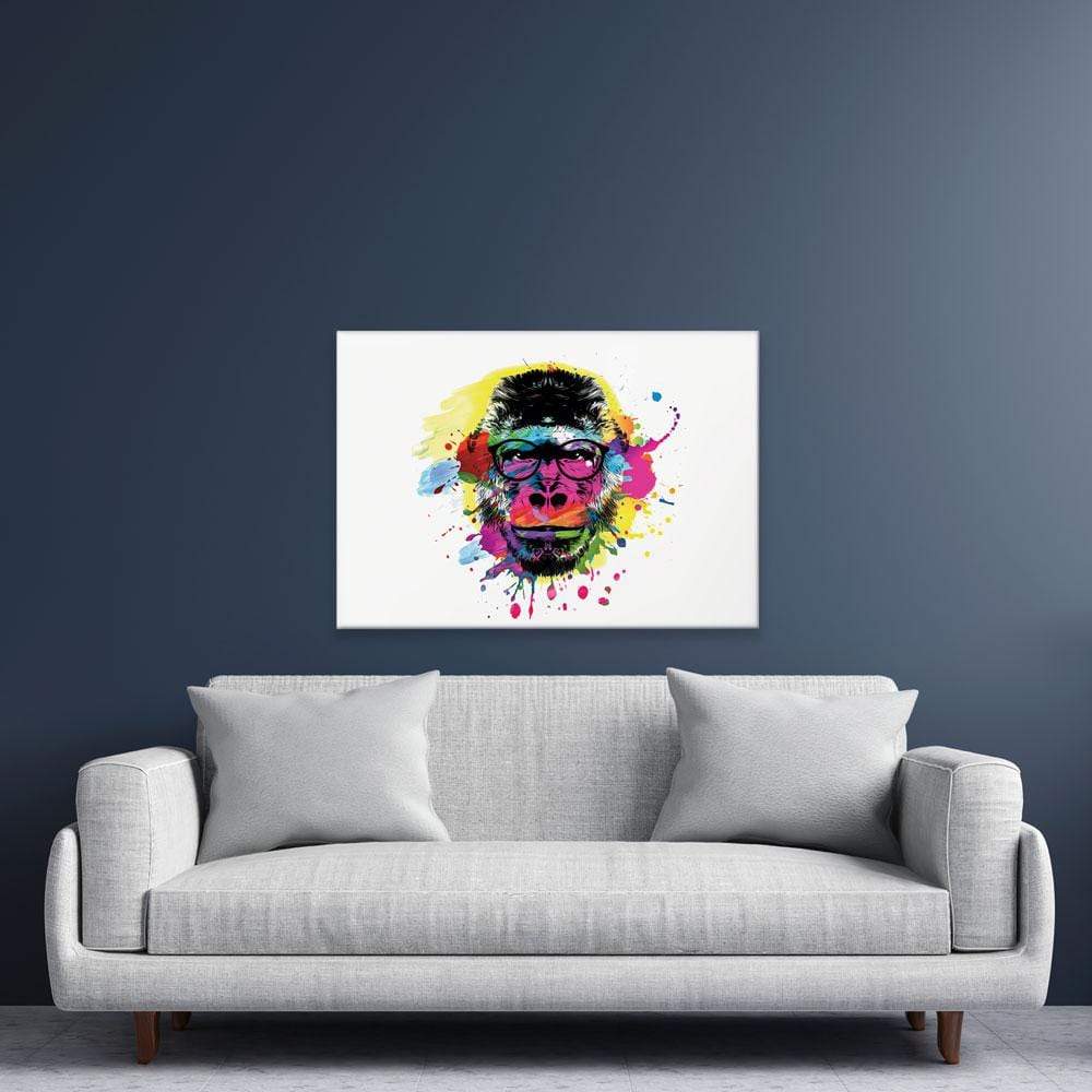 Multicoloured Ape Paint Splash Canvas Print wall art product ARTEMENKO VALENTYN / Shutterstock