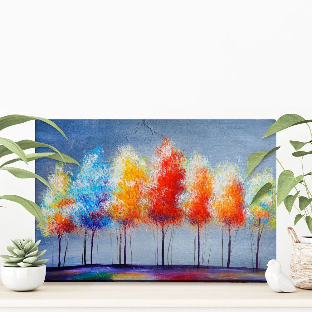 Multicoloured Trees Canvas Print wall art product Valenty / Shutterstock