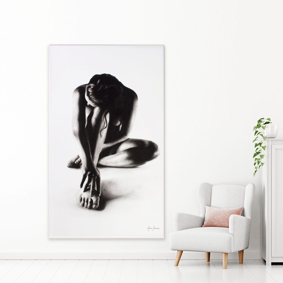 Nude Woman Charcoal Study 41 Canvas Print wall art product Ashvin Harrison