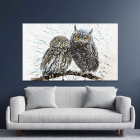 Paint Splash Owls Canvas Print wall art product KOSTART / Shutterstock