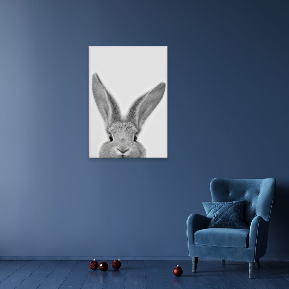 Peekaboo Bunny Portrait Canvas Print wall art product R Visser / Independent