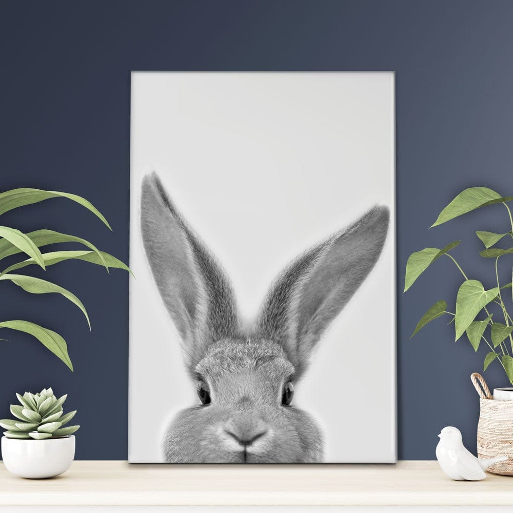 Peekaboo Bunny Portrait Canvas Print wall art product R Visser / Independent