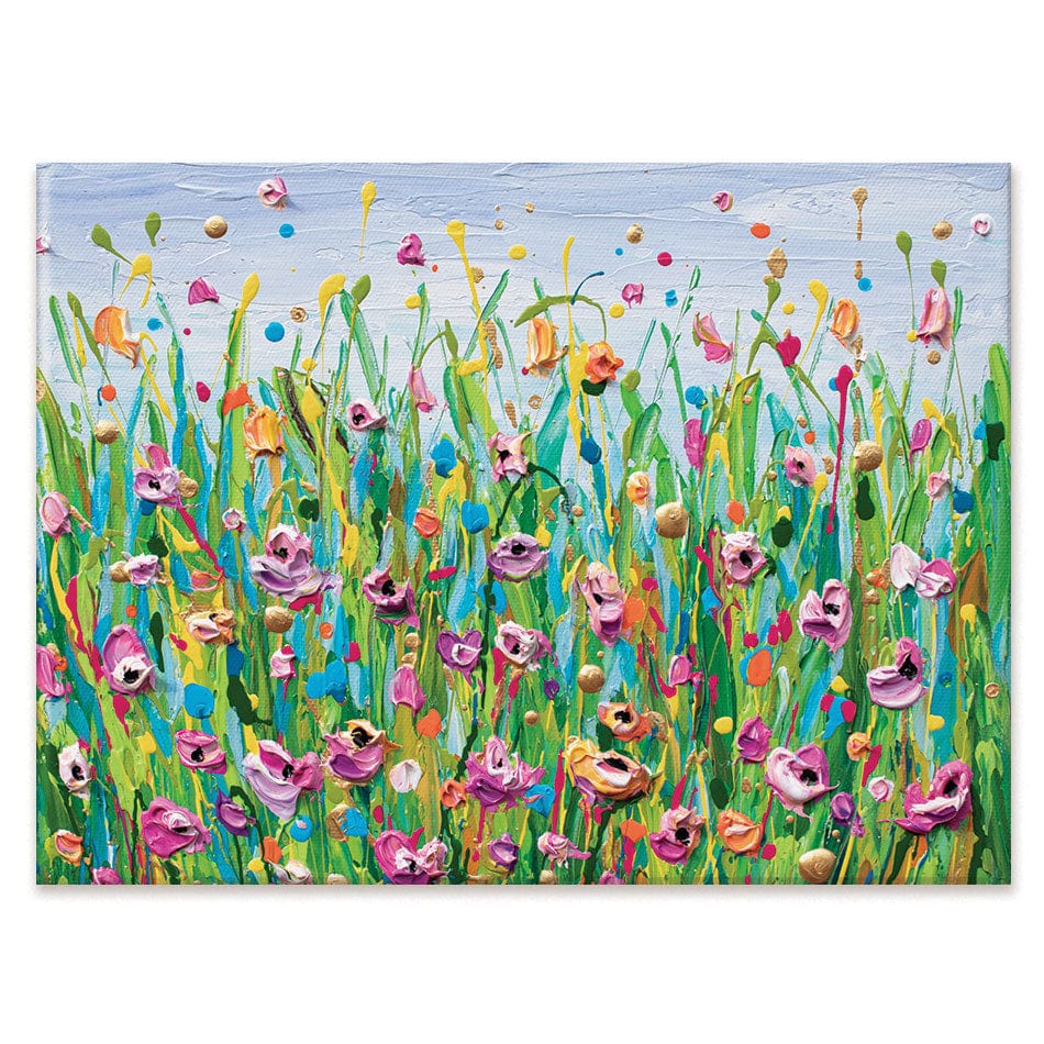 Pink Dotted Flowers Canvas Print wall art product Olga Tkachyk