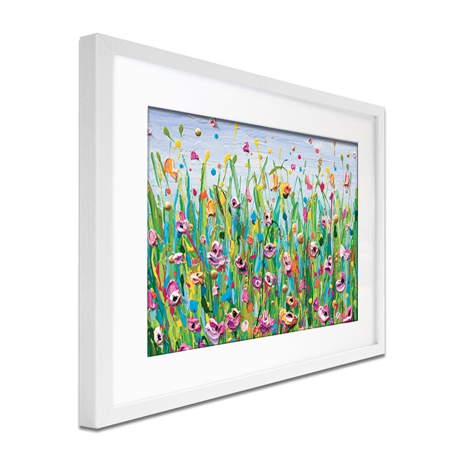 Pink Dotted Flowers Framed Art Print wall art product Olga Tkachyk