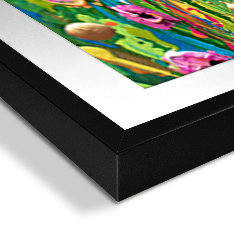 Pink Dotted Flowers Framed Art Print wall art product Olga Tkachyk