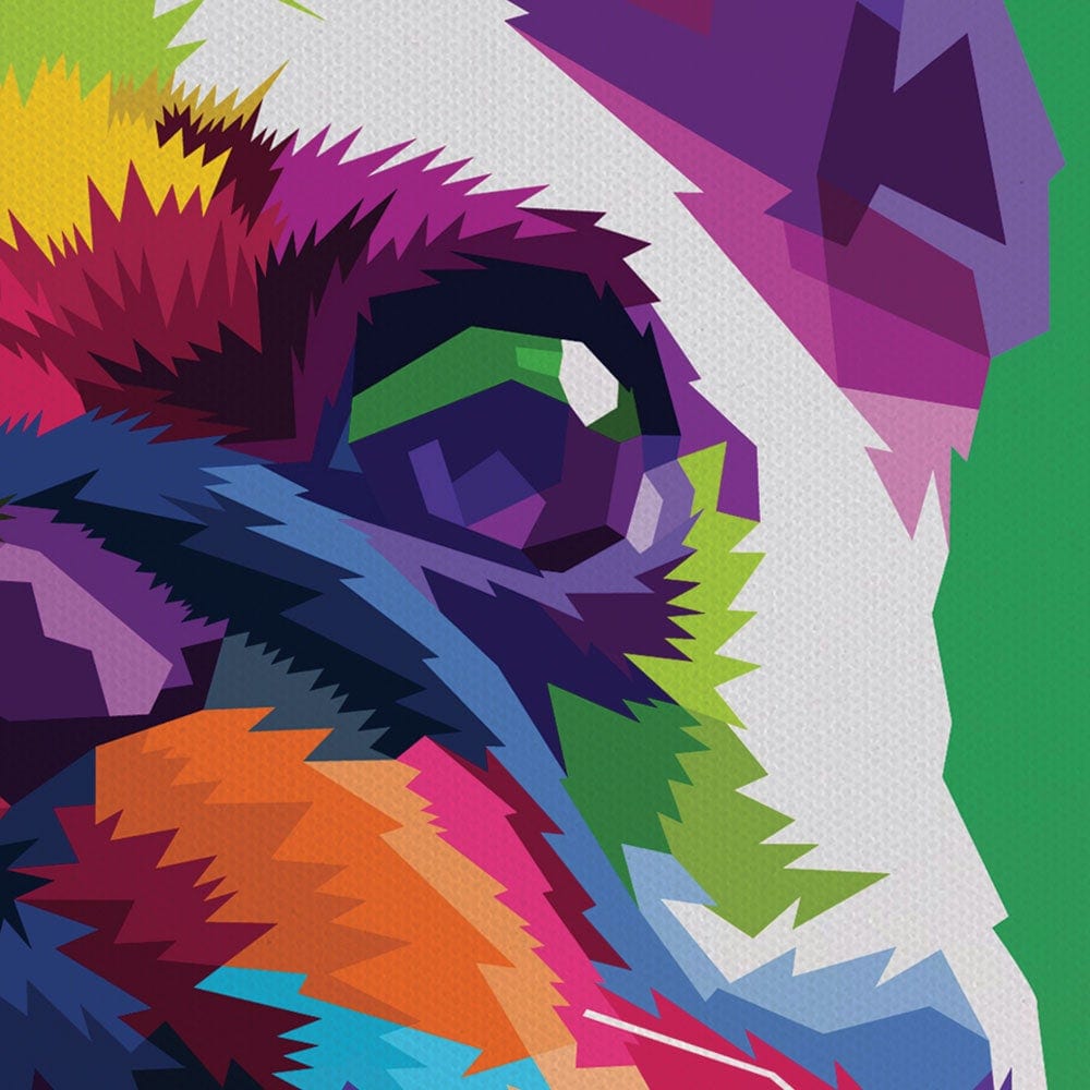 Pop Art Frenchie Square Canvas Print wall art product rainbow zoo / Shutterstock