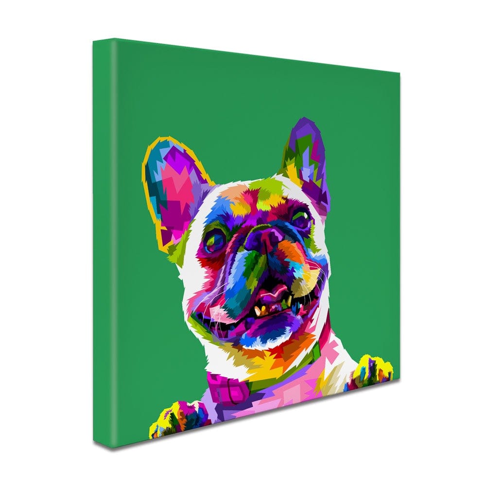 Pop Art Frenchie Square Canvas Print wall art product rainbow zoo / Shutterstock