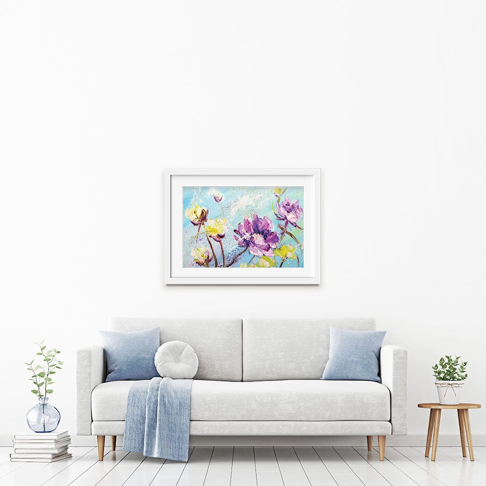 Purple And Yellow Floral Framed Art Print wall art product Valenty / Shutterstock
