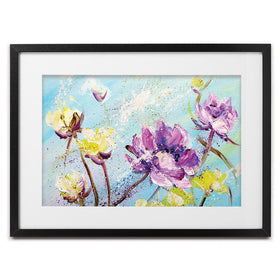 Purple And Yellow Floral Framed Art Print wall art product Valenty / Shutterstock