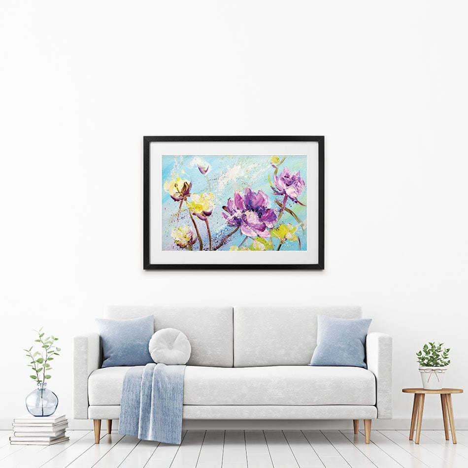 Purple And Yellow Floral Framed Art Print wall art product Valenty / Shutterstock