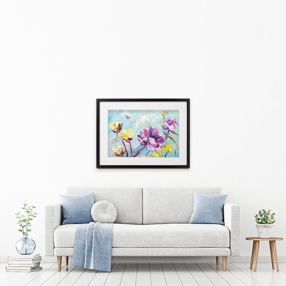 Purple And Yellow Floral Framed Art Print wall art product Valenty / Shutterstock