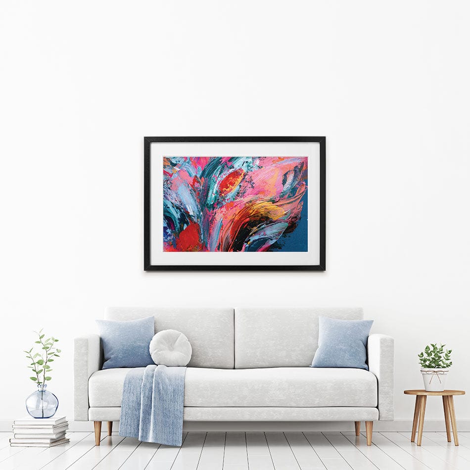 Red And Pink Abstract Framed Art Print wall art product Anna Selina / Shutterstock
