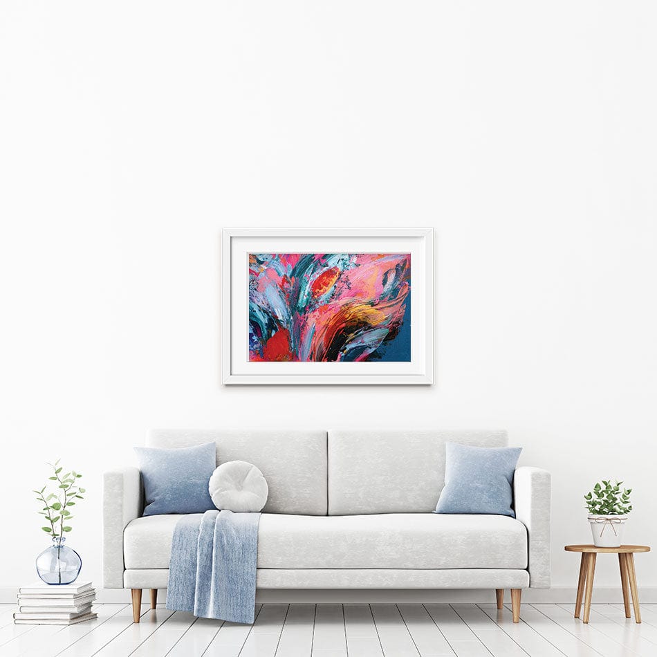 Red And Pink Abstract Framed Art Print wall art product Anna Selina / Shutterstock
