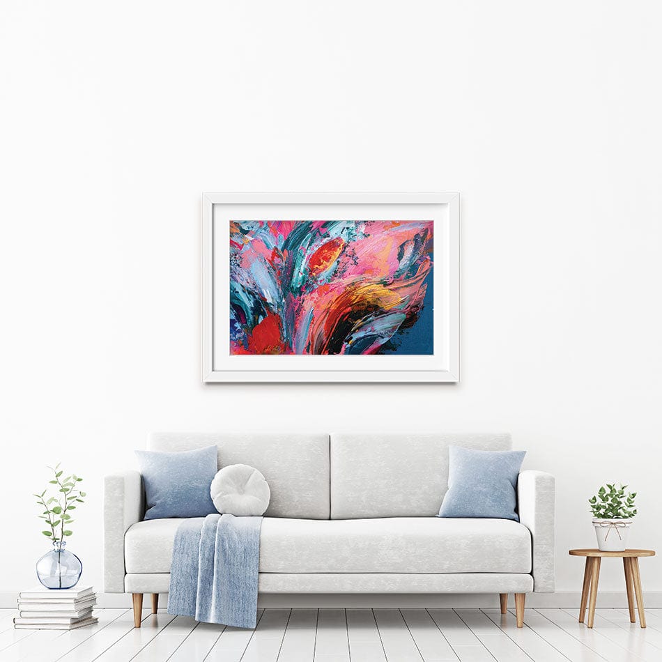 Red And Pink Abstract Framed Art Print wall art product Anna Selina / Shutterstock