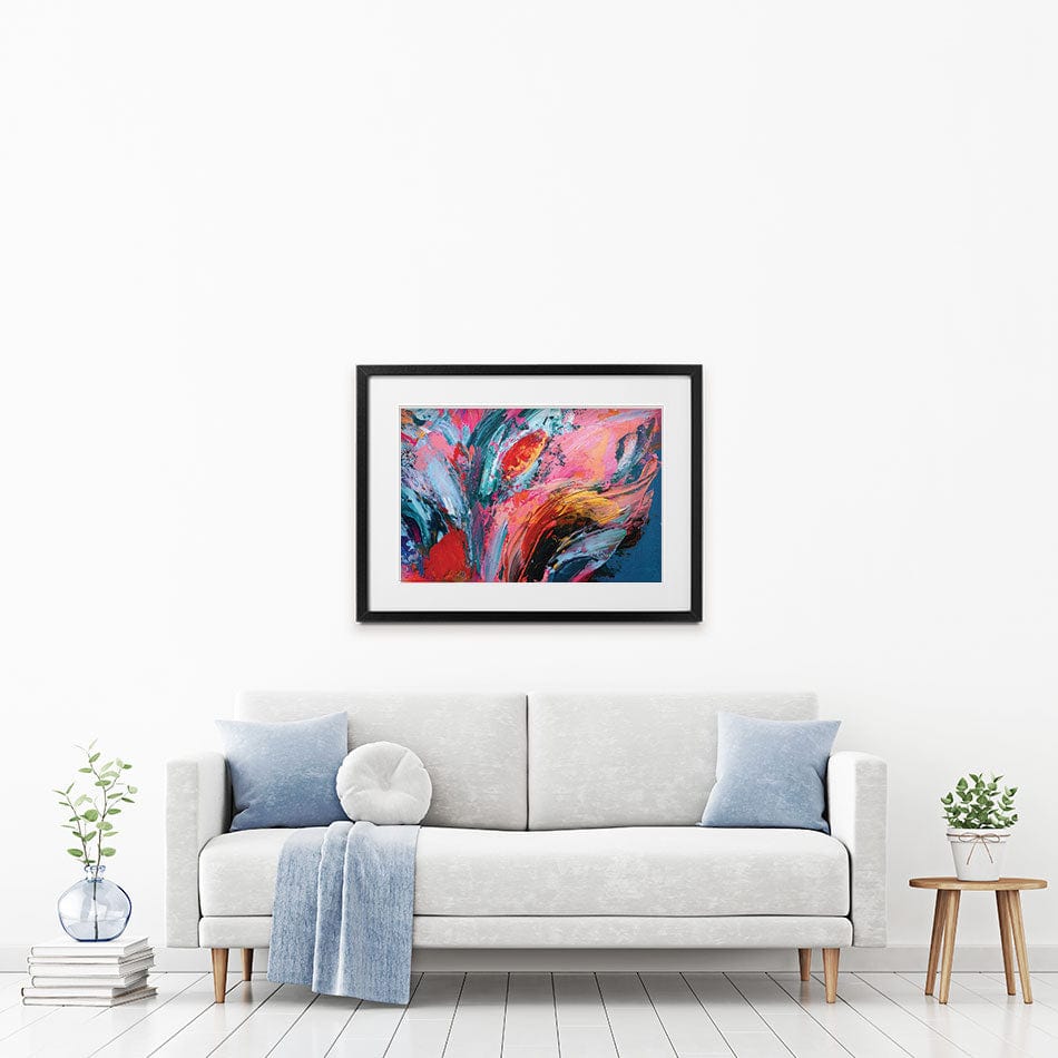 Red And Pink Abstract Framed Art Print wall art product Anna Selina / Shutterstock