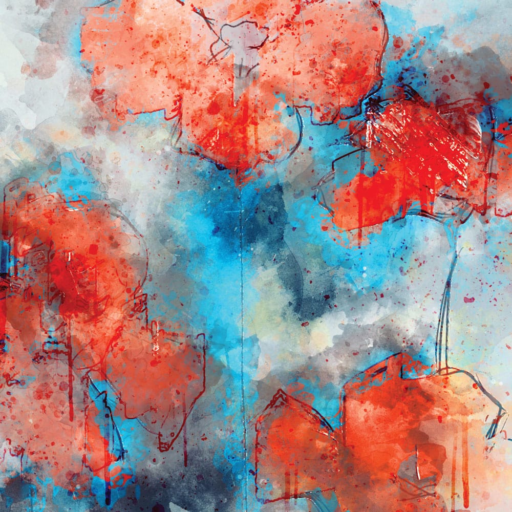 Red Poppy Splash Framed Art Print wall art product Nithid / Shutterstock