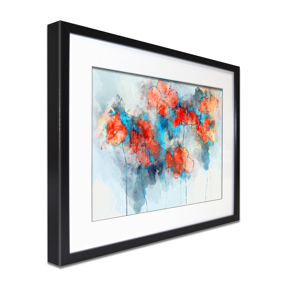 Red Poppy Splash Framed Art Print wall art product Nithid / Shutterstock