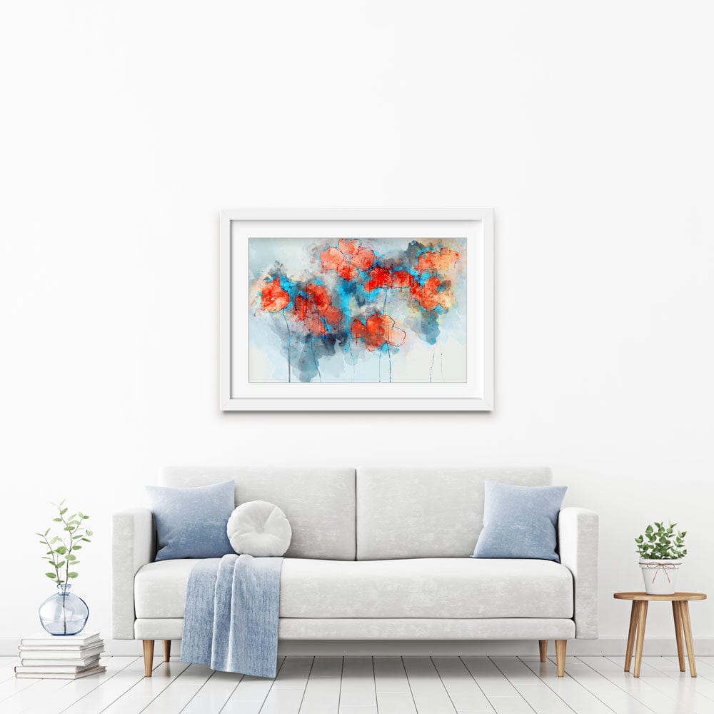 Red Poppy Splash Framed Art Print wall art product Nithid / Shutterstock