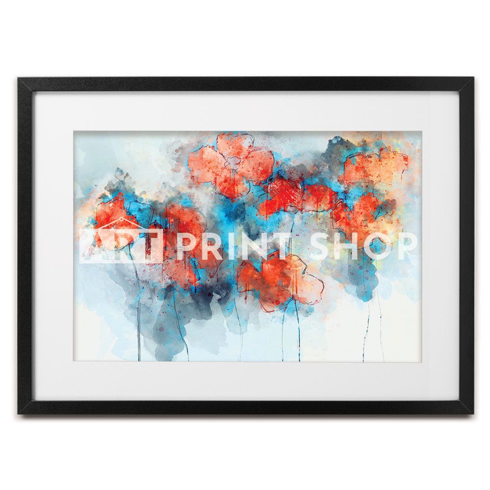 Red Poppy Splash Framed Art Print wall art product Nithid / Shutterstock