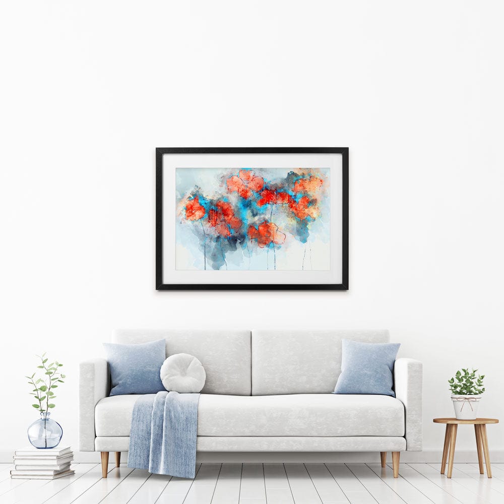 Red Poppy Splash Framed Art Print wall art product Nithid / Shutterstock