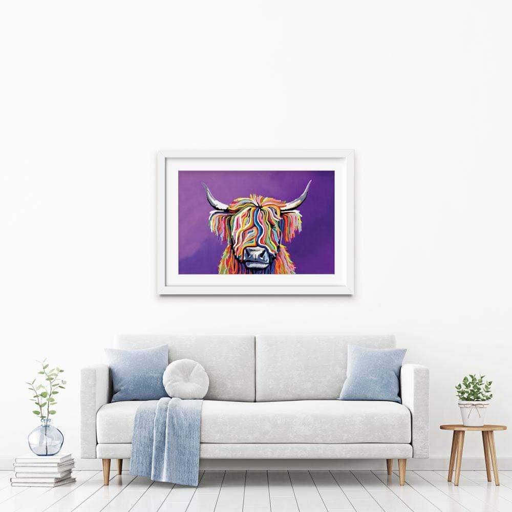 Scottish Coo Framed Art Print wall art product Art Print Shop