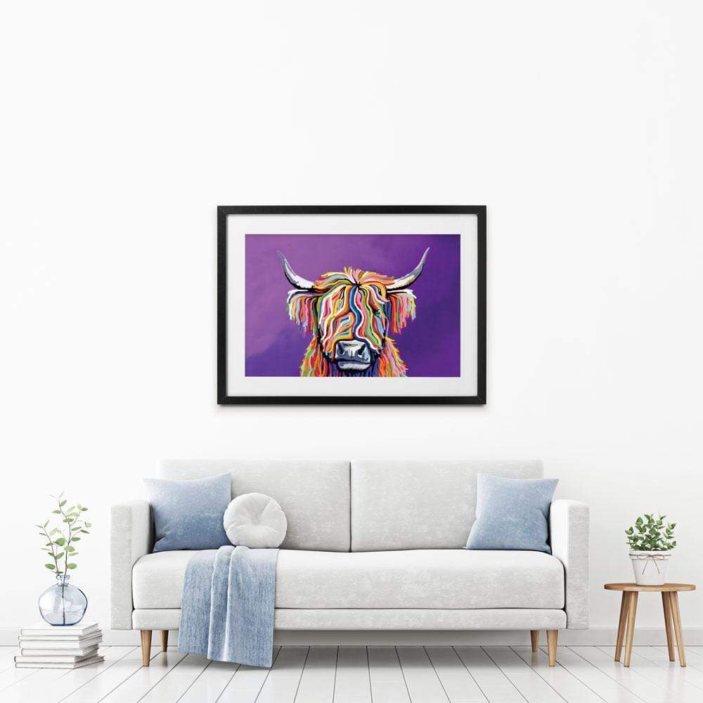 Scottish Coo Framed Art Print wall art product Art Print Shop