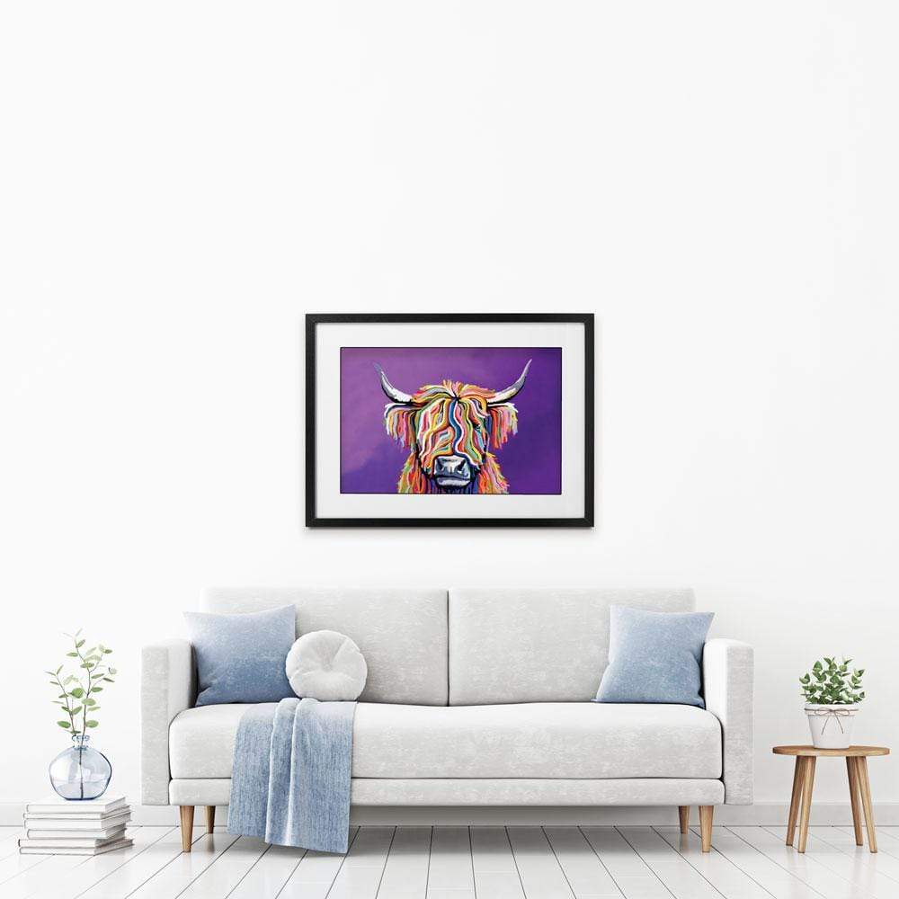 Scottish Coo Framed Art Print wall art product Art Print Shop