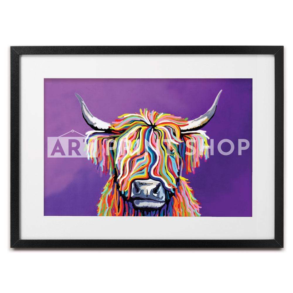 Scottish Coo Framed Art Print wall art product Art Print Shop