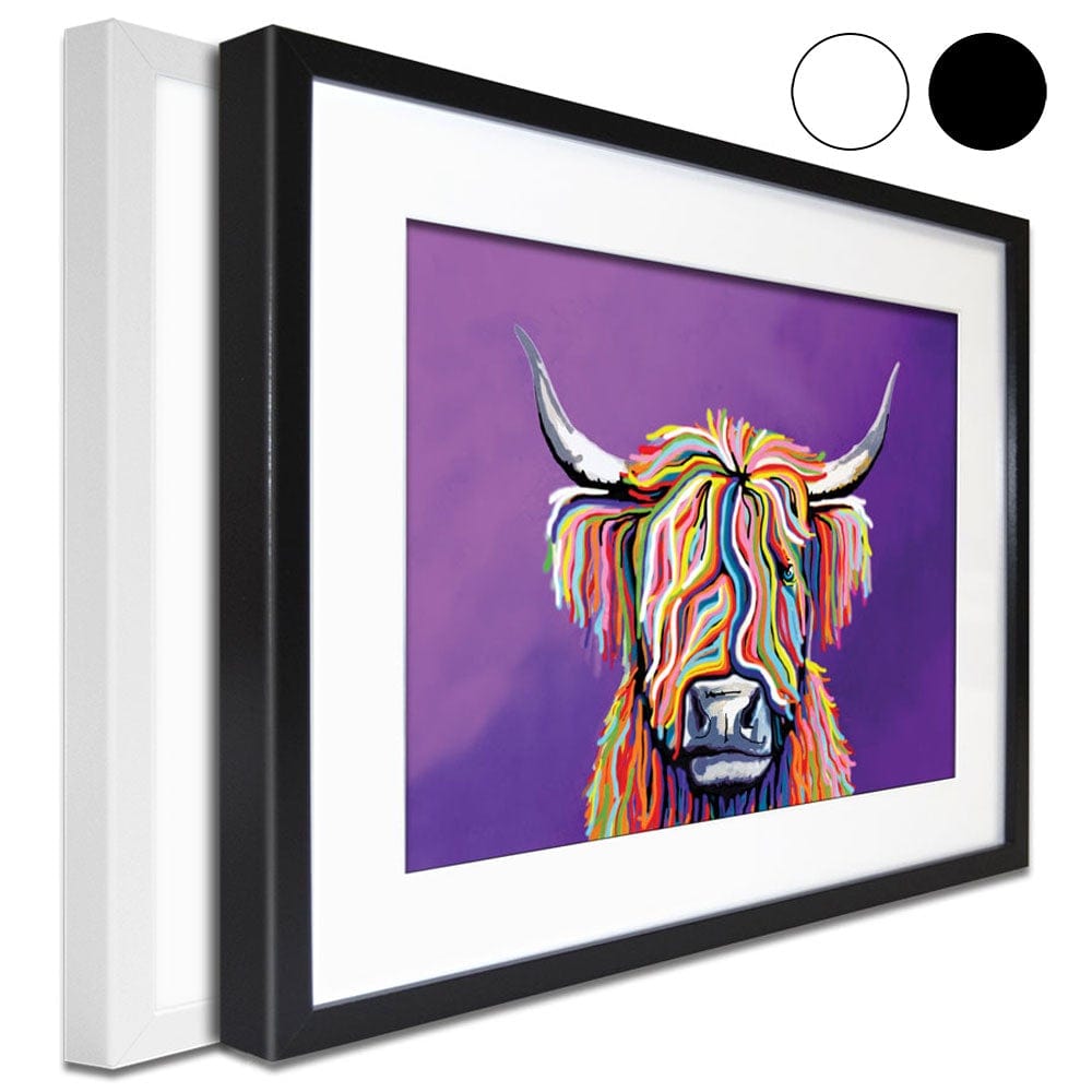 Scottish Coo Framed Art Print wall art product Art Print Shop