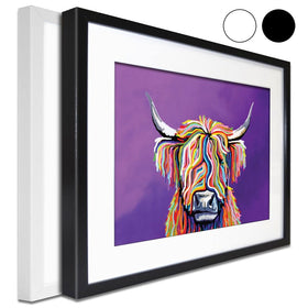 Scottish Coo Framed Art Print wall art product Art Print Shop