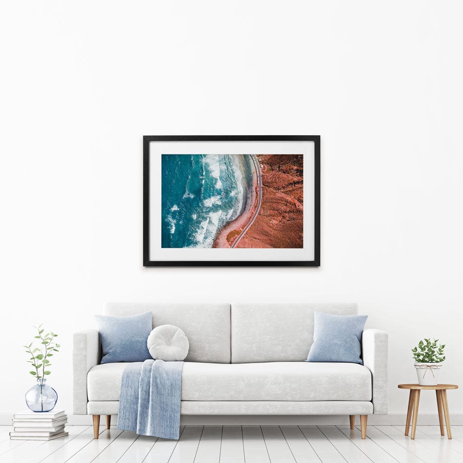 Sea And Mountains Framed Art Print wall art product Iriskarightnow / Shutterstock