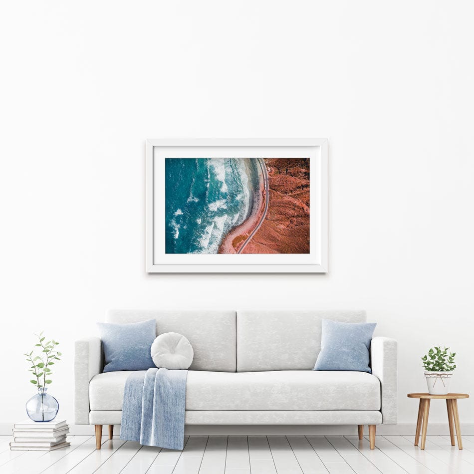 Sea And Mountains Framed Art Print wall art product Iriskarightnow / Shutterstock