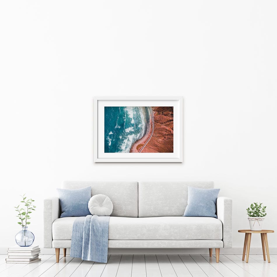 Sea And Mountains Framed Art Print wall art product Iriskarightnow / Shutterstock