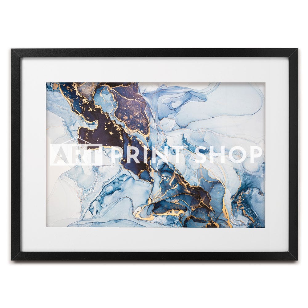 Shades Of Blue Marble Framed Art Print wall art product coldsun777 / Shutterstock